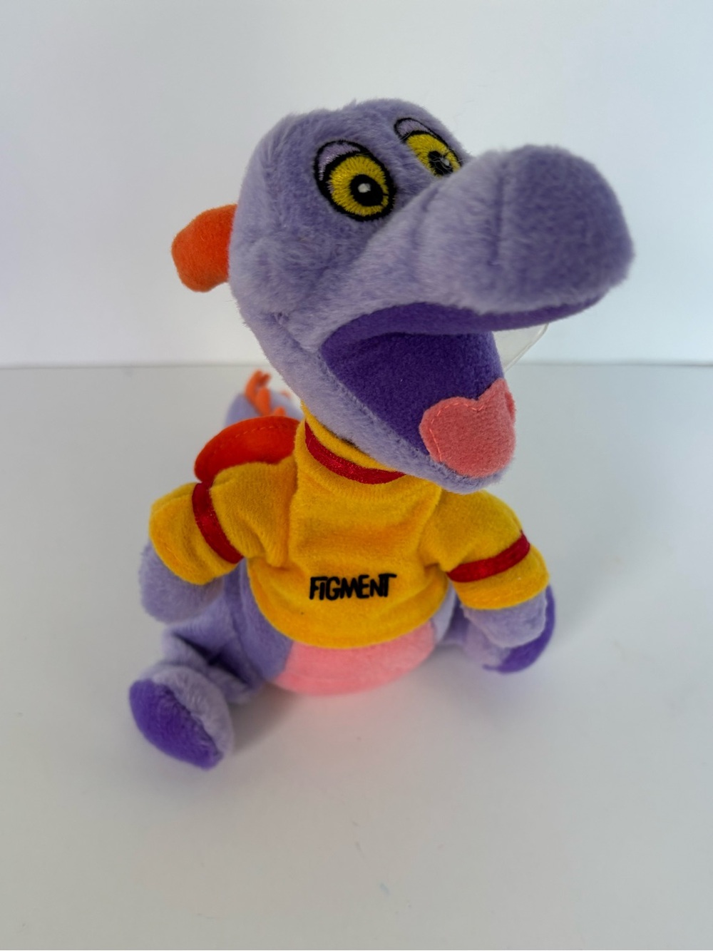 Vintage Disney Epcot Center Figment Purple Dragon Bean Bag Plush Toy NWT